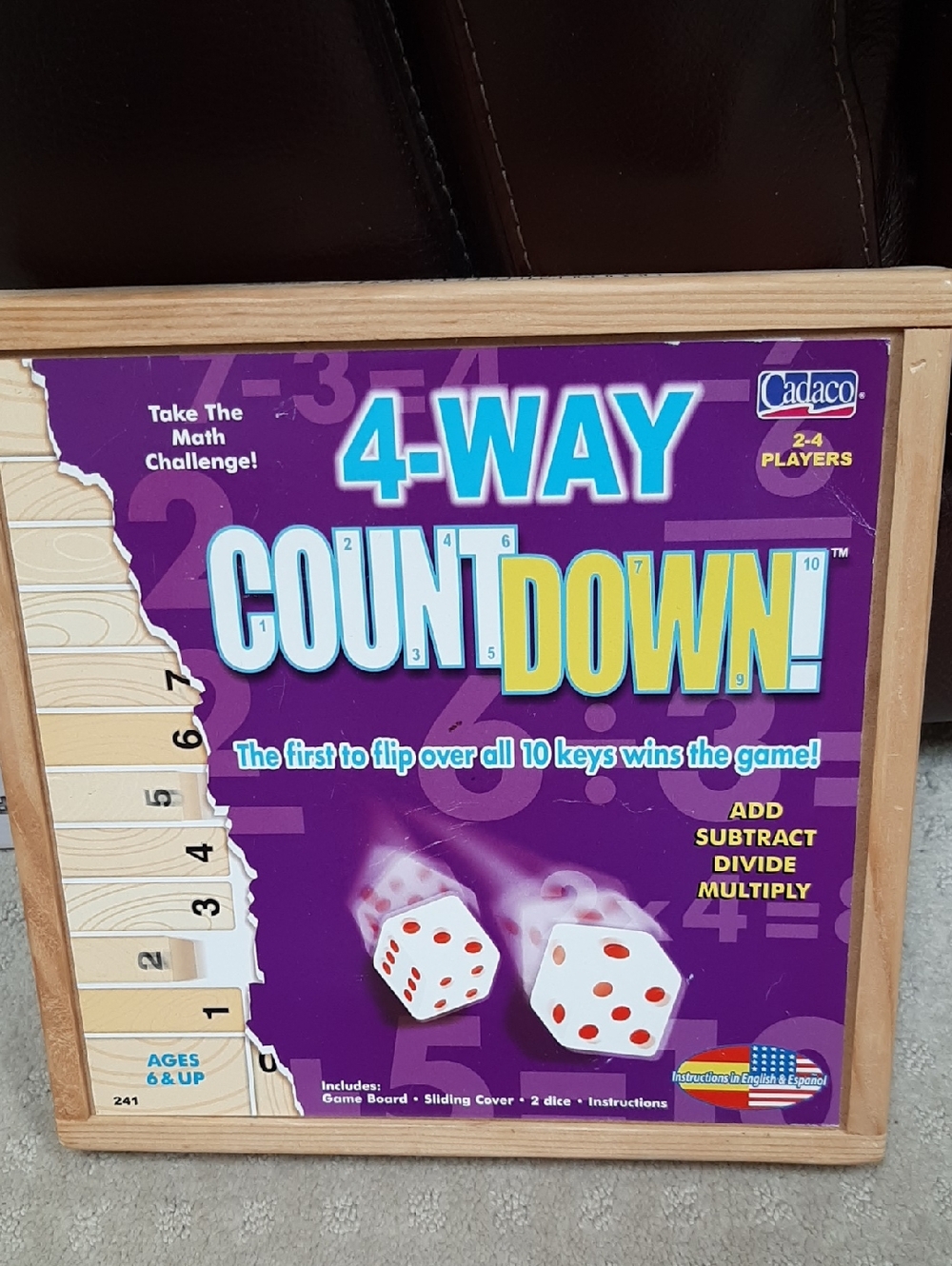Cadaco 4-Way Count Down! Math Board Game - Purple